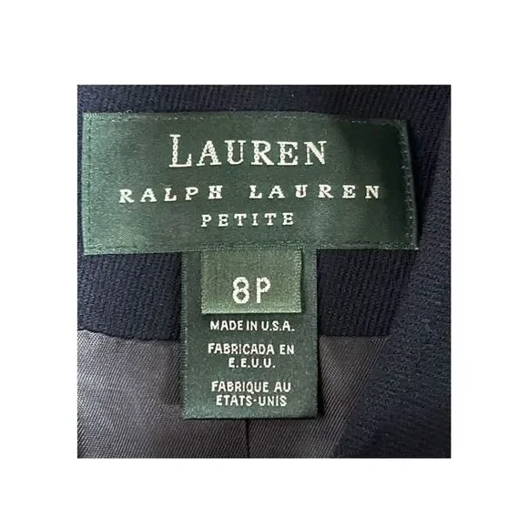 Ralph Lauren Worsted Wool Double Breasted Military Jacket Blazer.  Size: 8P - Picture 3 of 7